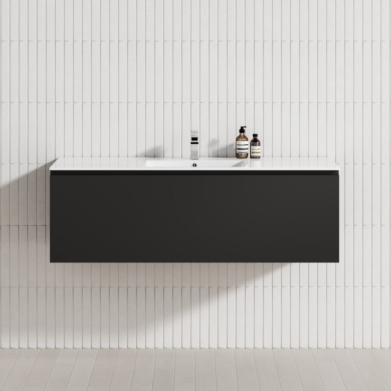 1-Drawer 600/750/900/1200Mm Wall Hung Bathroom Floating Vanity Single Bowl Multi-Colour Cabinet Only