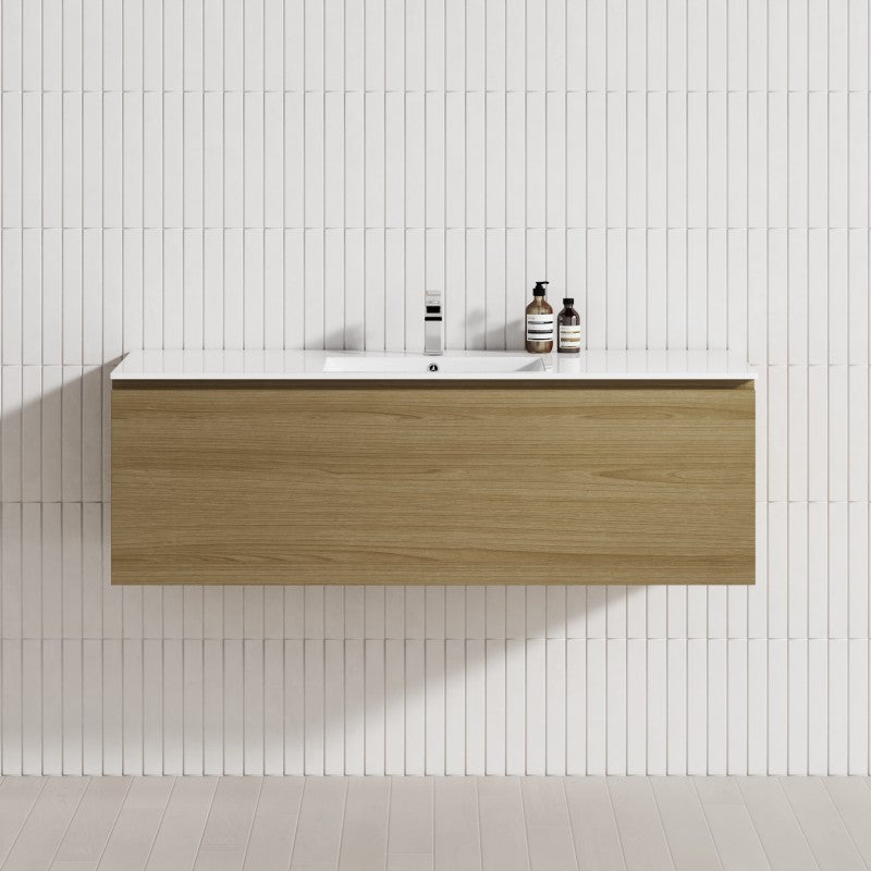 1-Drawer 600/750/900/1200Mm Wall Hung Bathroom Floating Vanity Single Bowl Multi-Colour Cabinet Only