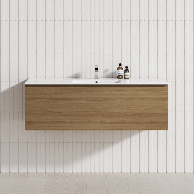 1-Drawer 600/750/900/1200Mm Wall Hung Bathroom Floating Vanity Single Bowl Multi-Colour Cabinet Only