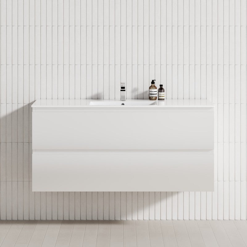 2-Drawer 600/750/900/1200Mm Wall Hung Bathroom Floating Vanity Single Bowl Multi-Colour Cabinet Only
