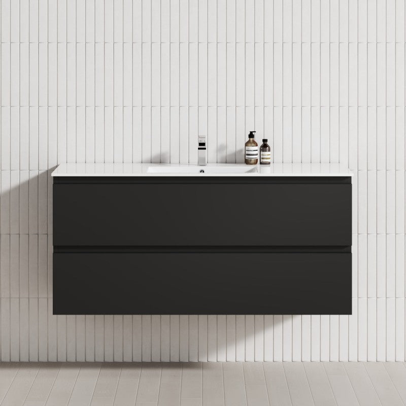 2-Drawer 600/750/900/1200Mm Wall Hung Bathroom Floating Vanity Single Bowl Multi-Colour Cabinet Only
