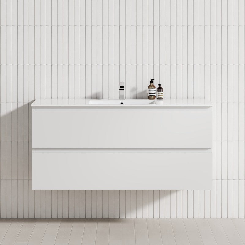 2-Drawer 600/750/900/1200Mm Wall Hung Bathroom Floating Vanity Single Bowl Multi-Colour Cabinet Only
