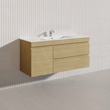 2-Drawer, 1-Door 1200mm MDF Wall Hung Bathroom Floating Vanity Only Single Bowl Variant Color Available