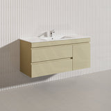 2-Drawer, 1-Door 1200mm MDF Wall Hung Bathroom Floating Vanity Only Single Bowl Variant Color Available