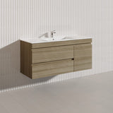 2-Drawer, 1-Door 1200mm MDF Wall Hung Bathroom Floating Vanity Only Single Bowl Variant Color Available