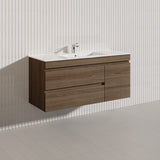 2-Drawer, 1-Door 1200mm MDF Wall Hung Bathroom Floating Vanity Only Single Bowl Variant Color Available