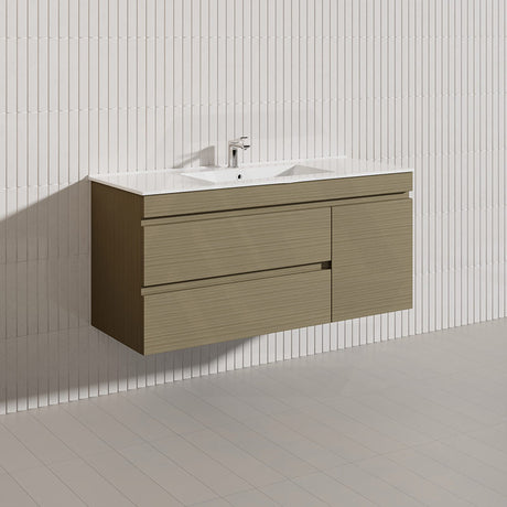 2-Drawer, 1-Door 1200mm MDF Wall Hung Bathroom Floating Vanity Only Single Bowl Variant Color Available