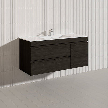 2-Drawer, 1-Door 1200mm MDF Wall Hung Bathroom Floating Vanity Only Single Bowl Variant Color Available