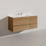 2-Drawer, 1-Door 1200mm MDF Wall Hung Bathroom Floating Vanity Only Single Bowl Variant Color Available