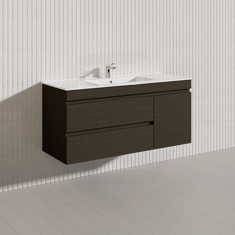 2-Drawer, 1-Door 1200mm MDF Wall Hung Bathroom Floating Vanity Only Single Bowl Variant Color Available