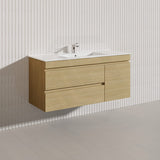 2-Drawer, 1-Door 1200mm MDF Wall Hung Bathroom Floating Vanity Only Single Bowl Variant Color Available