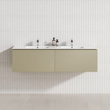2-Drawer Flat 1200/1500/1800Mm Wall Hung Bathroom Floating Vanity Multi-Colour Cabinet Only Vanities
