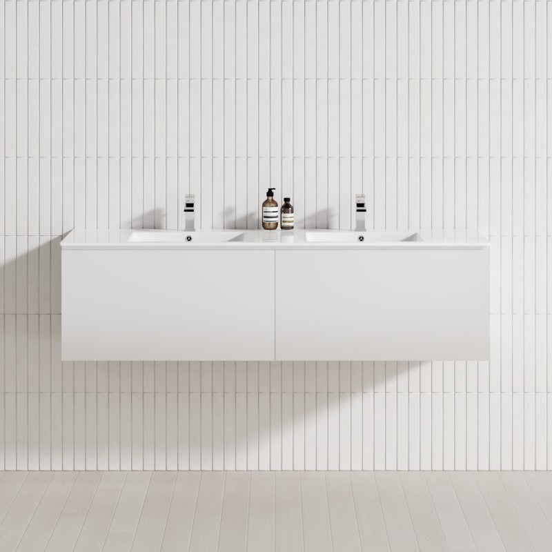 2-Drawer Flat 1200/1500/1800Mm Wall Hung Bathroom Floating Vanity Multi-Colour Cabinet Only Vanities