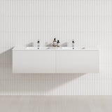 2-Drawer Flat 1200/1500/1800Mm Wall Hung Bathroom Floating Vanity Multi-Colour Cabinet Only Vanities