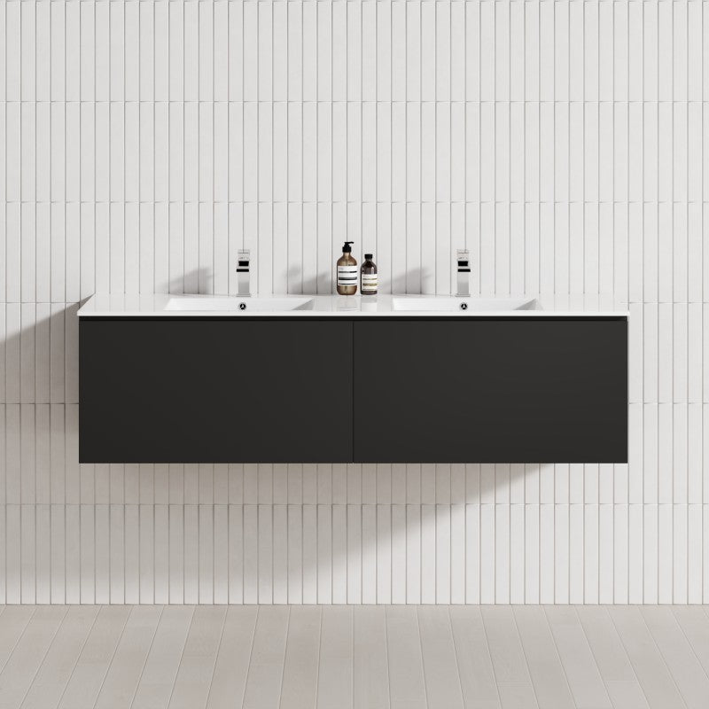 2-Drawer Flat 1200/1500/1800Mm Wall Hung Bathroom Floating Vanity Multi-Colour Cabinet Only Vanities