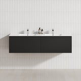 2-Drawer Flat 1200/1500/1800Mm Wall Hung Bathroom Floating Vanity Multi-Colour Cabinet Only Vanities