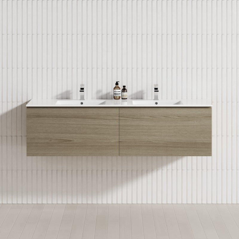2-Drawer Flat 1200/1500/1800Mm Wall Hung Bathroom Floating Vanity Multi-Colour Cabinet Only Vanities