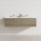2-Drawer Flat 1200/1500/1800Mm Wall Hung Bathroom Floating Vanity Multi-Colour Cabinet Only Vanities