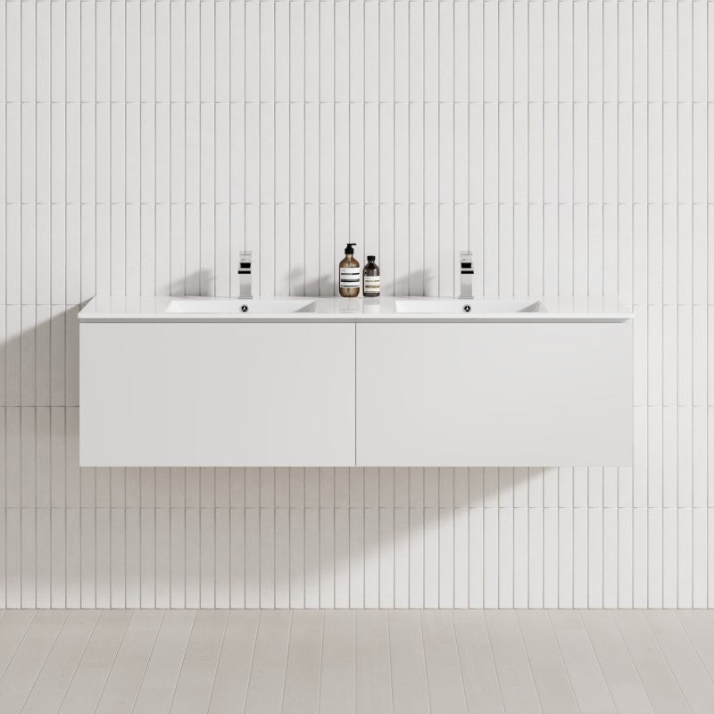 2-Drawer Flat 1200/1500/1800Mm Wall Hung Bathroom Floating Vanity Multi-Colour Cabinet Only Vanities