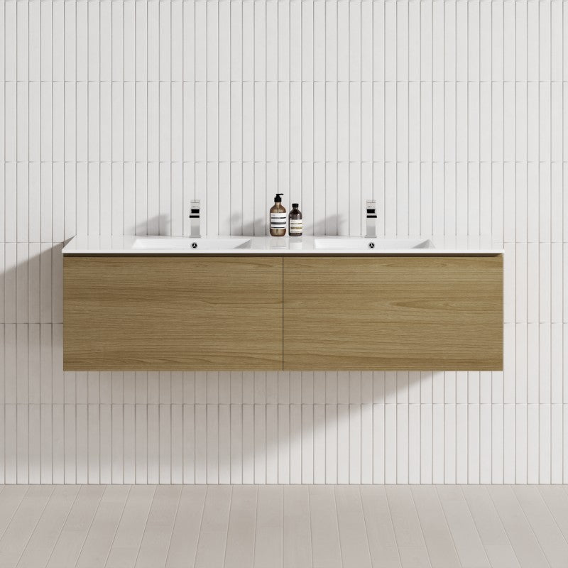 2-Drawer Flat 1200/1500/1800Mm Wall Hung Bathroom Floating Vanity Multi-Colour Cabinet Only Vanities