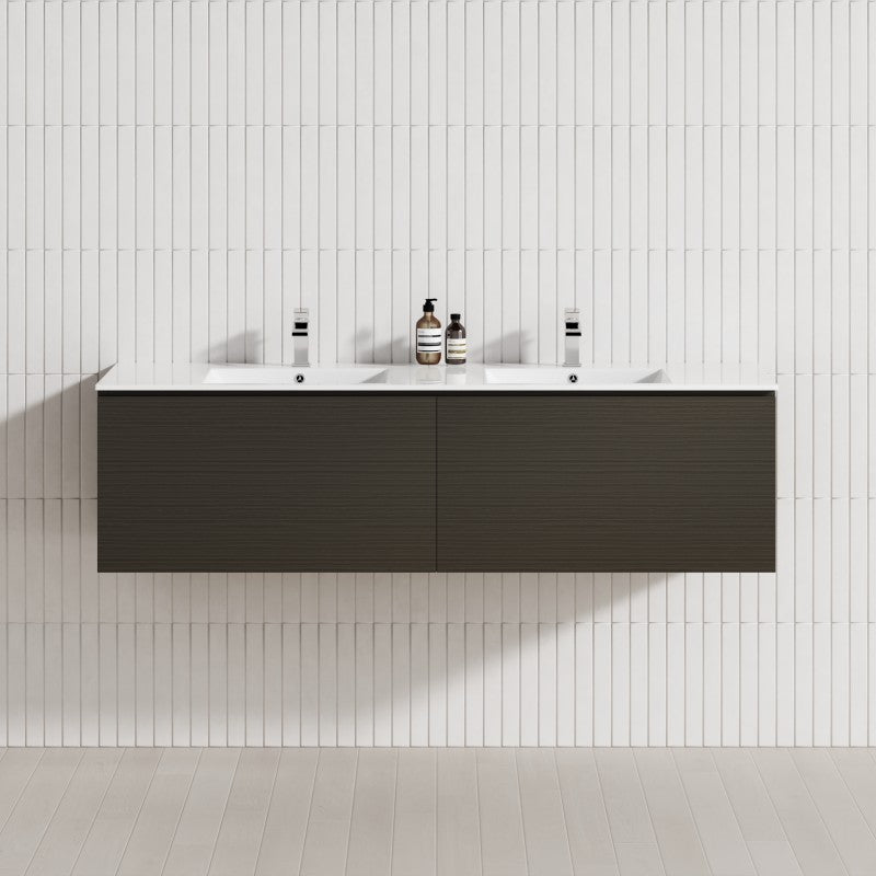 2-Drawer Flat 1200/1500/1800Mm Wall Hung Bathroom Floating Vanity Multi-Colour Cabinet Only Vanities
