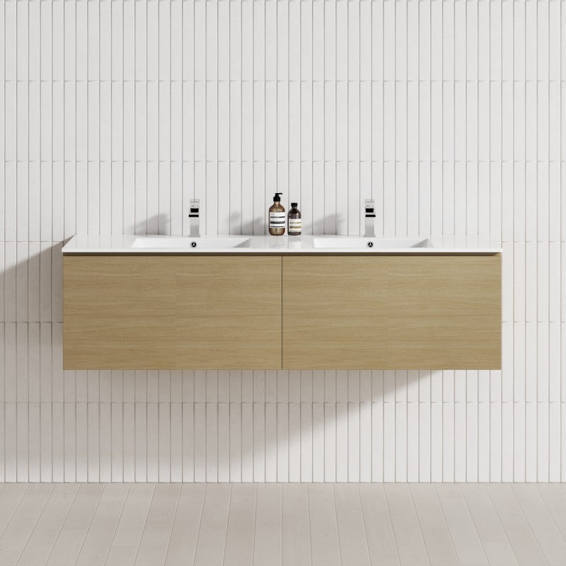 2-Drawer Flat 1200/1500/1800Mm Wall Hung Bathroom Floating Vanity Multi-Colour Cabinet Only Vanities