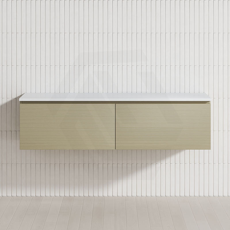 2-Drawer Flat 1500mm Bathroom Floating Wall Hung Vanity Cabinet Only Variant Colour Available