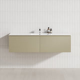 2-Drawer Flat 1200/1500/1800Mm Wall Hung Bathroom Floating Vanity Multi-Colour Cabinet Only Vanities