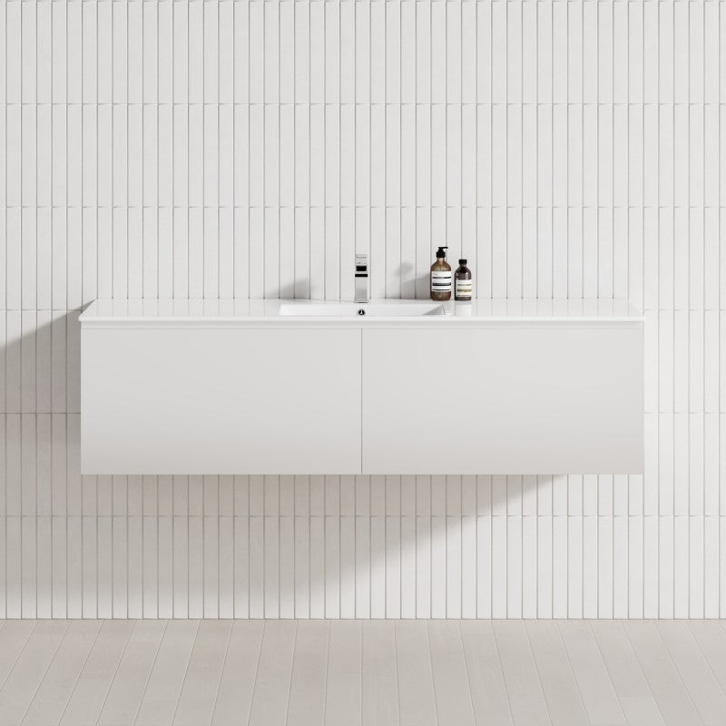 2-Drawer Flat 1200/1500/1800Mm Wall Hung Bathroom Floating Vanity Multi-Colour Cabinet Only Vanities