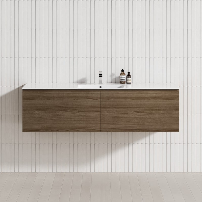 2-Drawer Flat 1200/1500/1800Mm Wall Hung Bathroom Floating Vanity Multi-Colour Cabinet Only Vanities