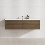 2-Drawer Flat 1200/1500/1800Mm Wall Hung Bathroom Floating Vanity Multi-Colour Cabinet Only Vanities