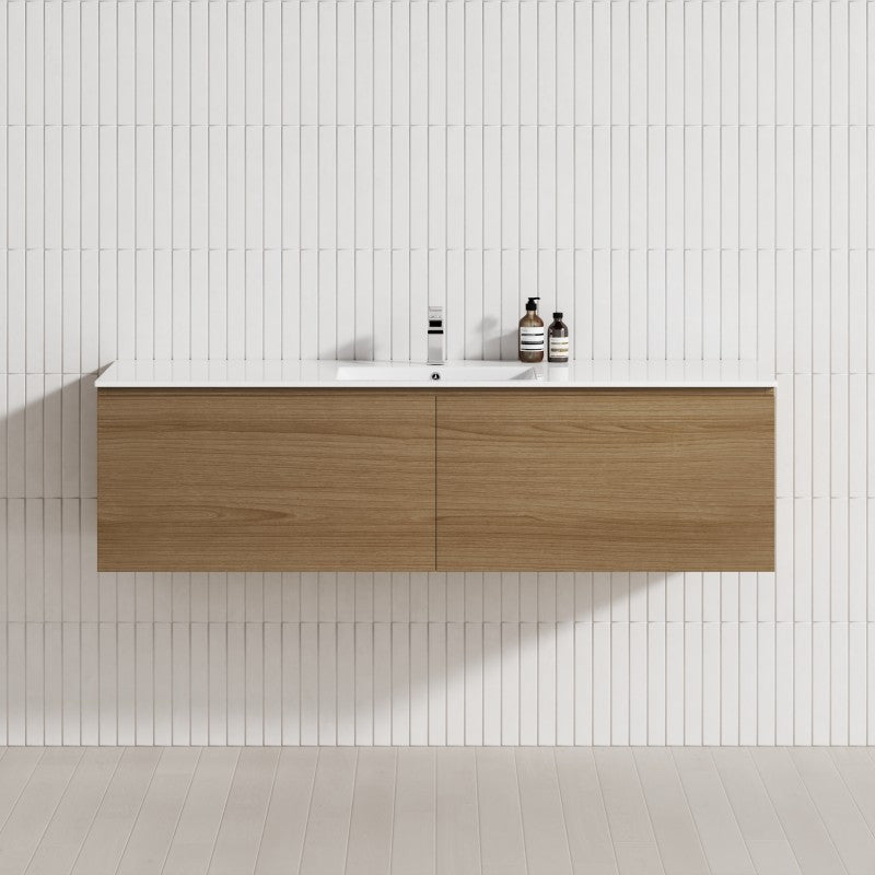 2-Drawer Flat 1200/1500/1800Mm Wall Hung Bathroom Floating Vanity Multi-Colour Cabinet Only Vanities