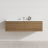2-Drawer Flat 1200/1500/1800Mm Wall Hung Bathroom Floating Vanity Multi-Colour Cabinet Only Vanities