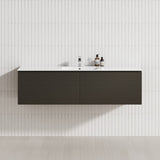 2-Drawer Flat 1200/1500/1800Mm Wall Hung Bathroom Floating Vanity Multi-Colour Cabinet Only Vanities