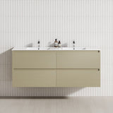 4-Drawer 1200/1500/1800Mm Wall Hung Bathroom Floating Vanity Multi-Colour Cabinet Only Vanities