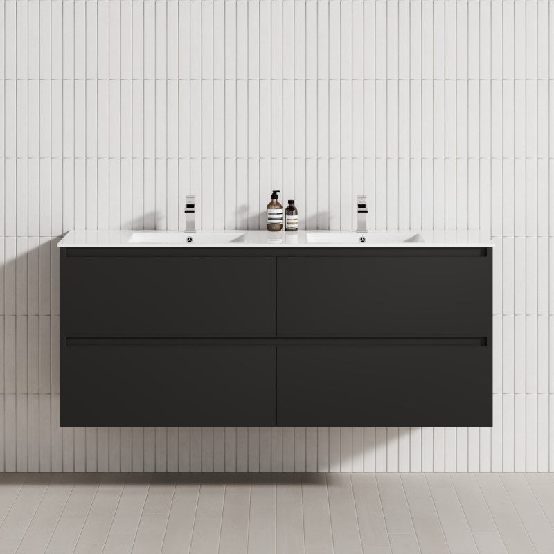 4-Drawer 1200/1500/1800mm Wall Hung Bathroom Floating Vanity Multi-Colour Cabinet Only