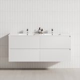 4-Drawer 1200/1500/1800Mm Wall Hung Bathroom Floating Vanity Multi-Colour Cabinet Only Vanities