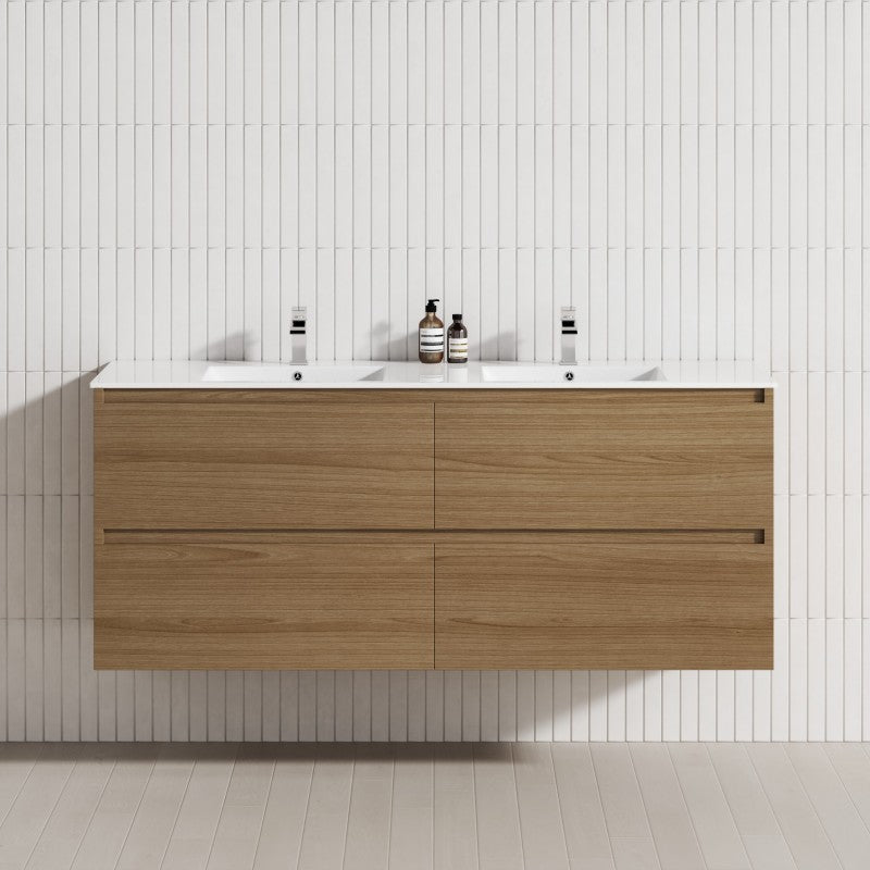 4-Drawer 1200/1500/1800mm Wall Hung Bathroom Floating Vanity Multi-Colour Cabinet Only