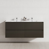 4-Drawer 1200/1500/1800Mm Wall Hung Bathroom Floating Vanity Multi-Colour Cabinet Only Vanities