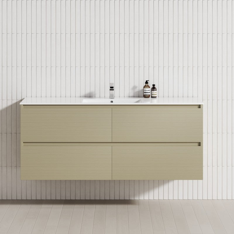 4-Drawer 1200/1500/1800Mm Wall Hung Bathroom Floating Vanity Multi-Colour Cabinet Only Vanities