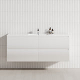 4-Drawer 1200/1500/1800Mm Wall Hung Bathroom Floating Vanity Multi-Colour Cabinet Only Vanities