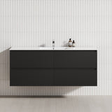 4-Drawer 1200/1500/1800Mm Wall Hung Bathroom Floating Vanity Multi-Colour Cabinet Only Vanities