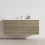 4-Drawer 1200/1500/1800mm Wall Hung Bathroom Floating Vanity Multi-Colour Cabinet Only