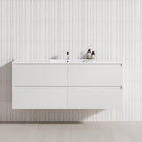 4-Drawer 1200/1500/1800Mm Wall Hung Bathroom Floating Vanity Multi-Colour Cabinet Only Vanities