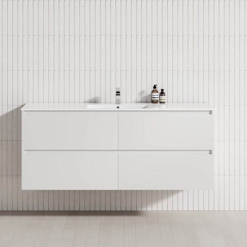 4-Drawer 1200/1500/1800mm Wall Hung Bathroom Floating Vanity Multi-Colour Cabinet Only