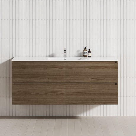 4-Drawer 1200/1500/1800Mm Wall Hung Bathroom Floating Vanity Multi-Colour Cabinet Only Vanities