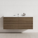 4-Drawer 1200/1500/1800mm Wall Hung Bathroom Floating Vanity Multi-Colour Cabinet Only