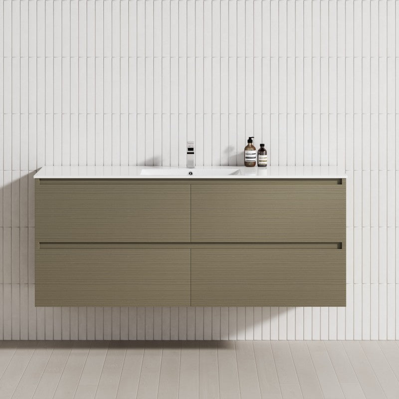 4-Drawer 1200/1500/1800mm Wall Hung Bathroom Floating Vanity Multi-Colour Cabinet Only