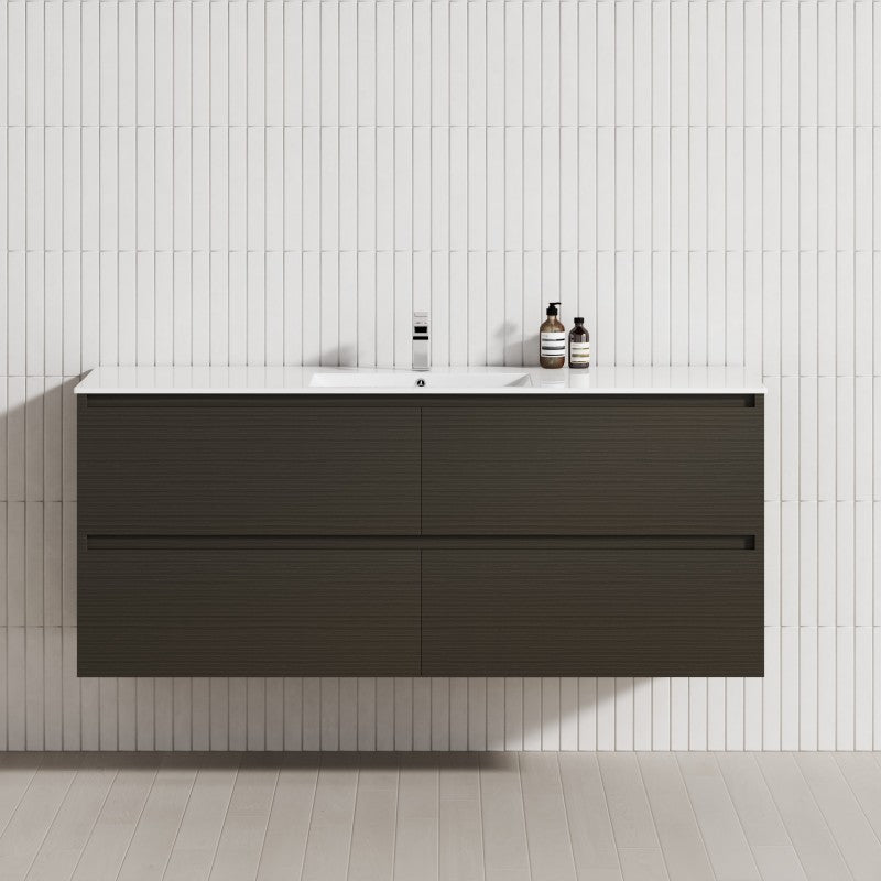 4-Drawer 1200/1500/1800Mm Wall Hung Bathroom Floating Vanity Multi-Colour Cabinet Only Vanities
