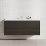 4-Drawer 1200/1500/1800Mm Wall Hung Bathroom Floating Vanity Multi-Colour Cabinet Only Vanities